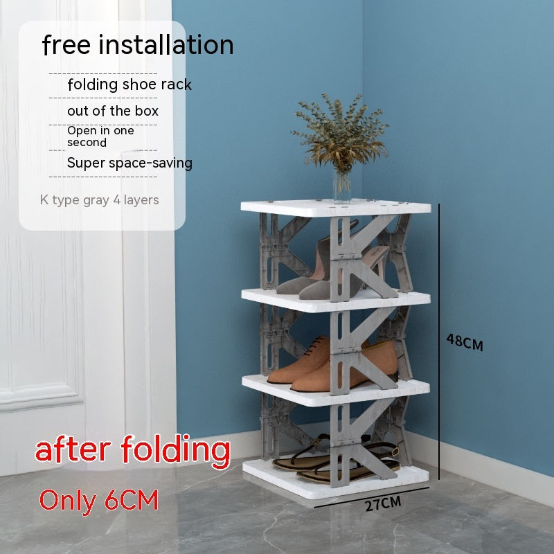 Plastic Installation Folding Shoe Cabinet