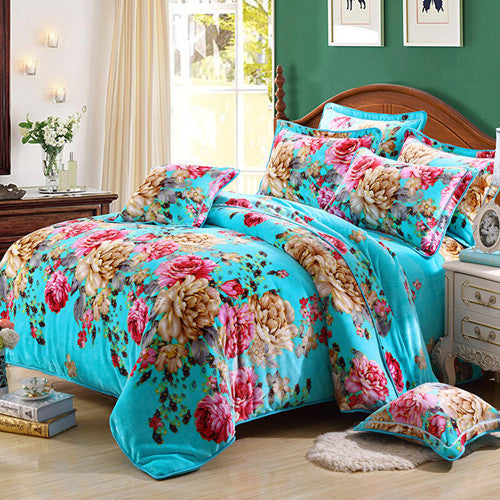 Golden Mink Plush Bedding Set