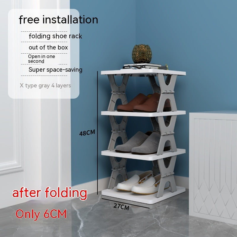 Plastic Installation Folding Shoe Cabinet