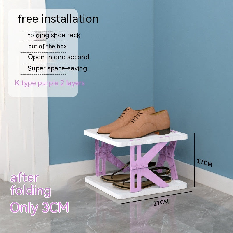 Plastic Installation Folding Shoe Cabinet