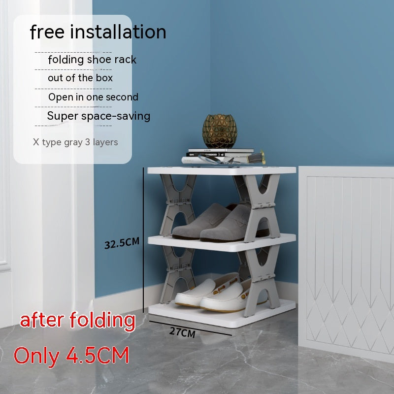 Plastic Installation Folding Shoe Cabinet