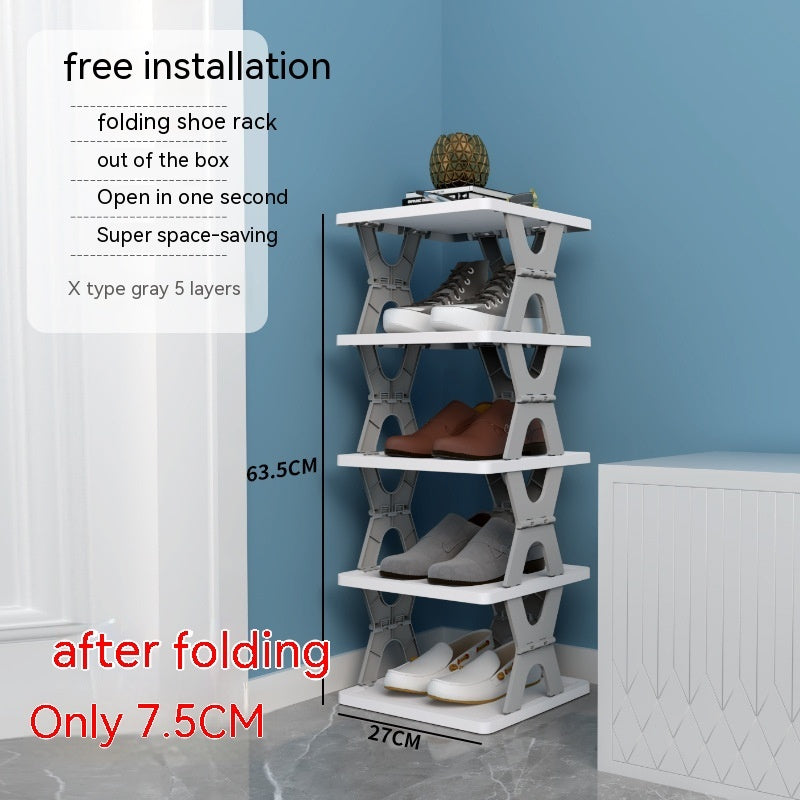 Plastic Installation Folding Shoe Cabinet
