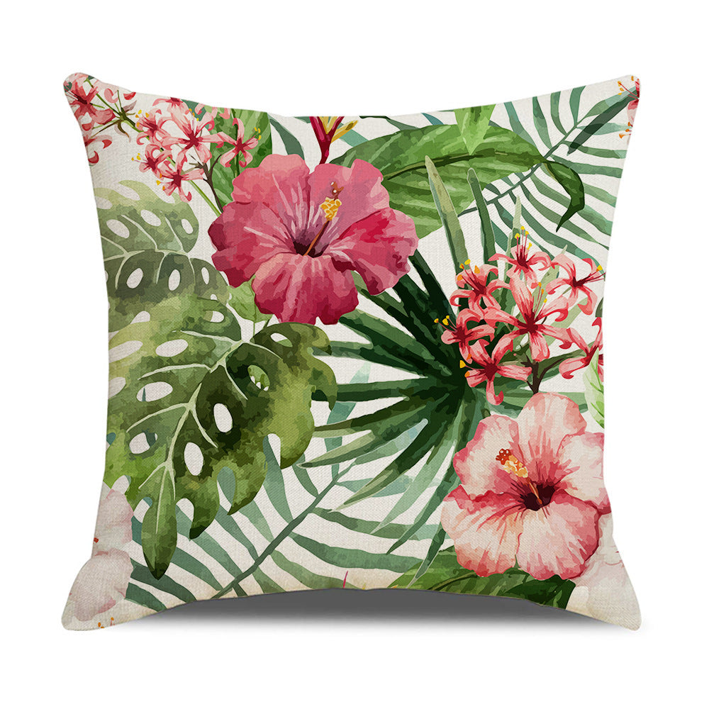Household Floral Throw Pillowcase