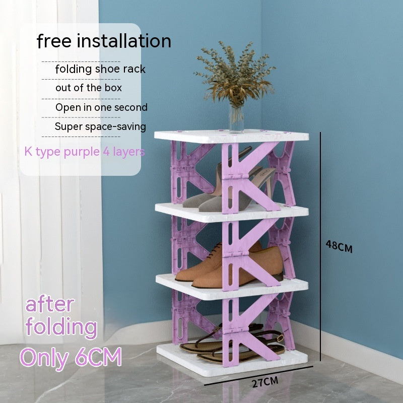 Plastic Installation Folding Shoe Cabinet