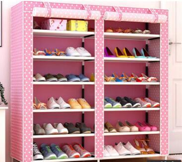 Thick Non-woven Double Row Shoe Cabinet