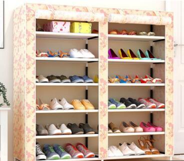Thick Non-woven Double Row Shoe Cabinet