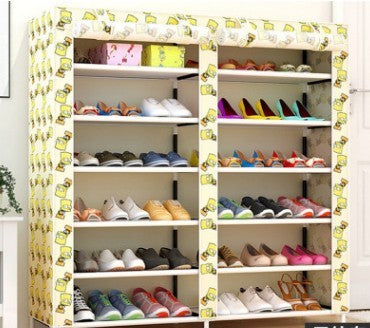 Thick Non-woven Double Row Shoe Cabinet