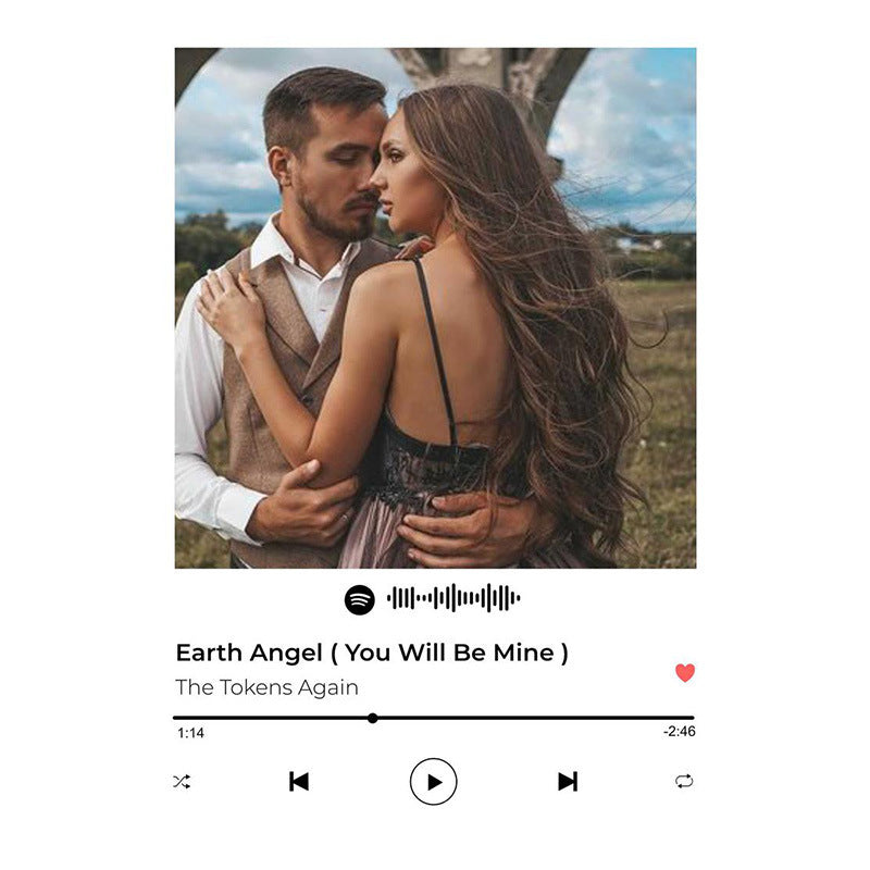 Налаштовуваний фотоальбом з обкладинкою для музичного альбому, нічник, різьблене ім'я, фоторамка з піснею