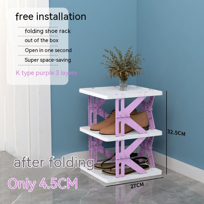 Plastic Installation Folding Shoe Cabinet