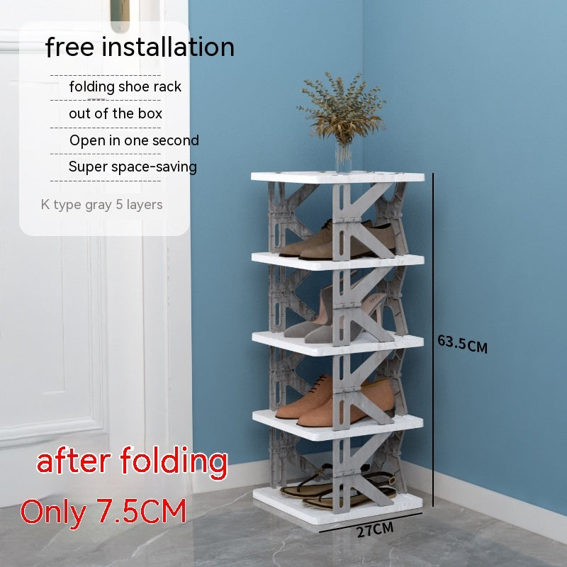 Plastic Installation Folding Shoe Cabinet