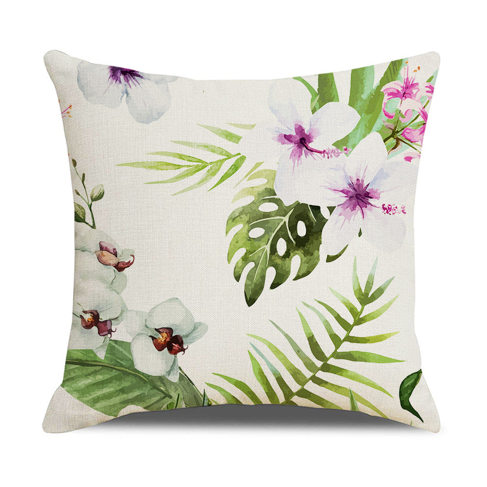Household Floral Throw Pillowcase