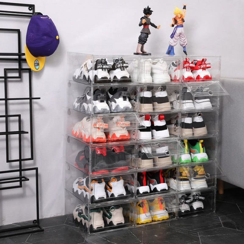 Transparent Plastic Clamshell Shoe Rack