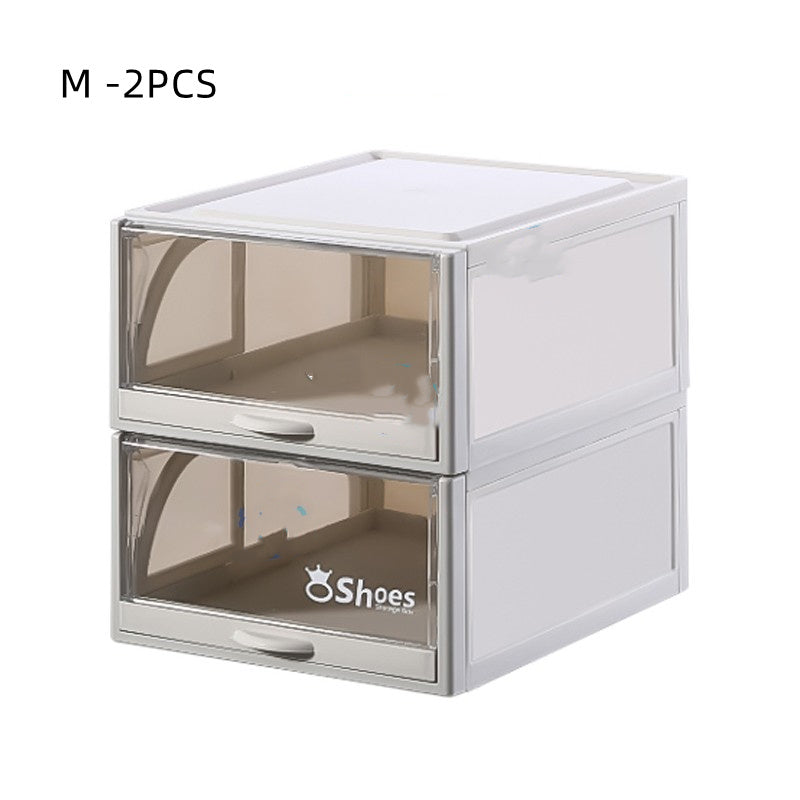 Transparent Stackable Drawer Shoe Rack