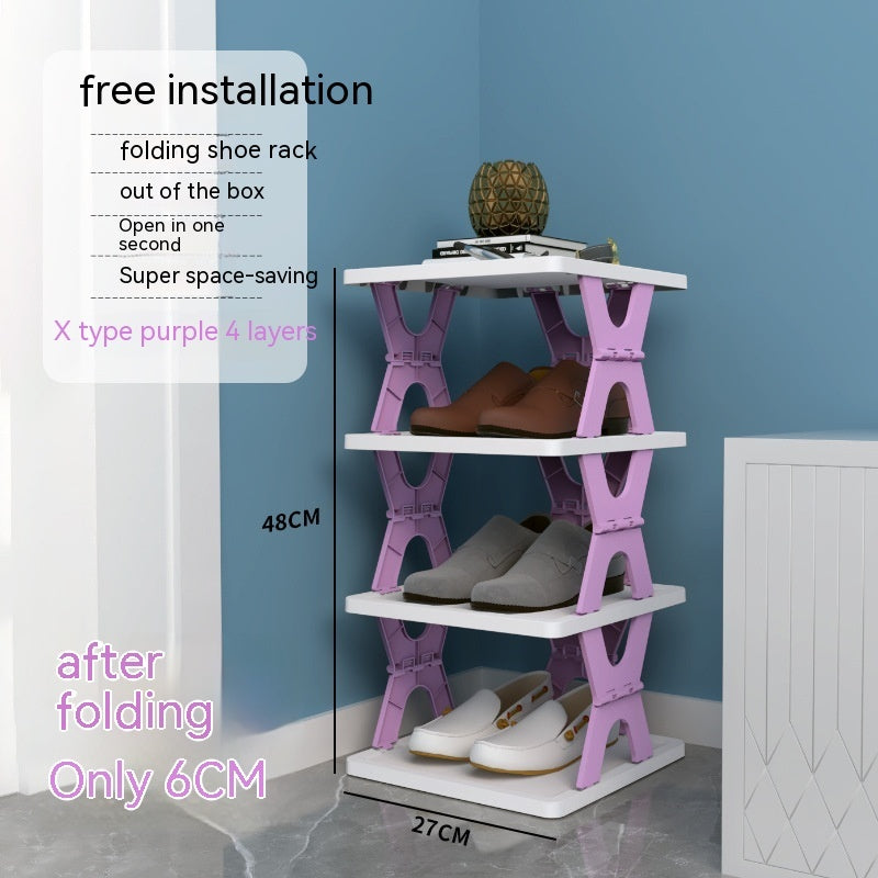 Plastic Installation Folding Shoe Cabinet