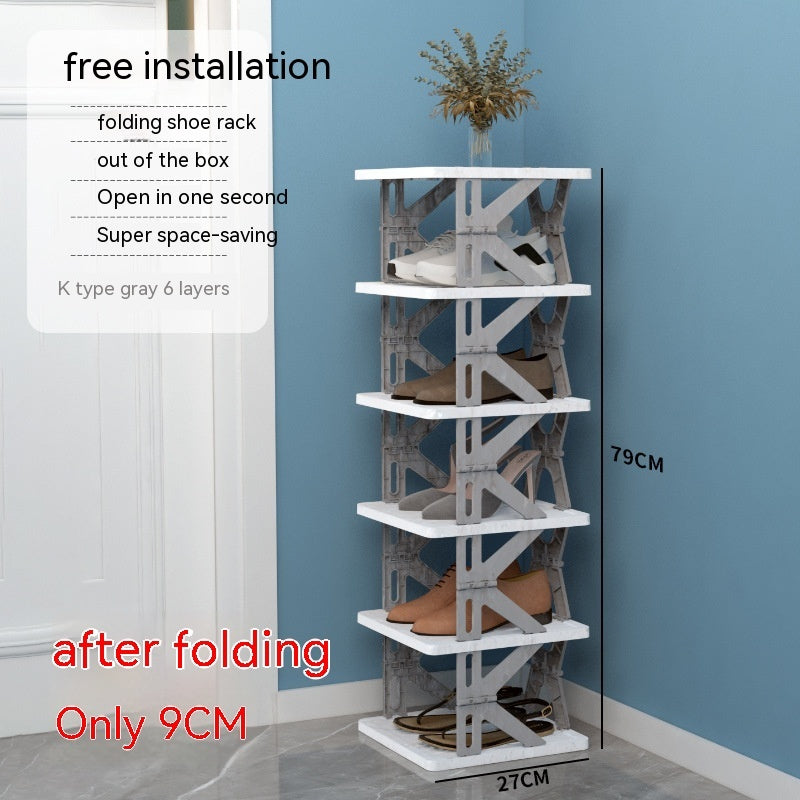 Plastic Installation Folding Shoe Cabinet