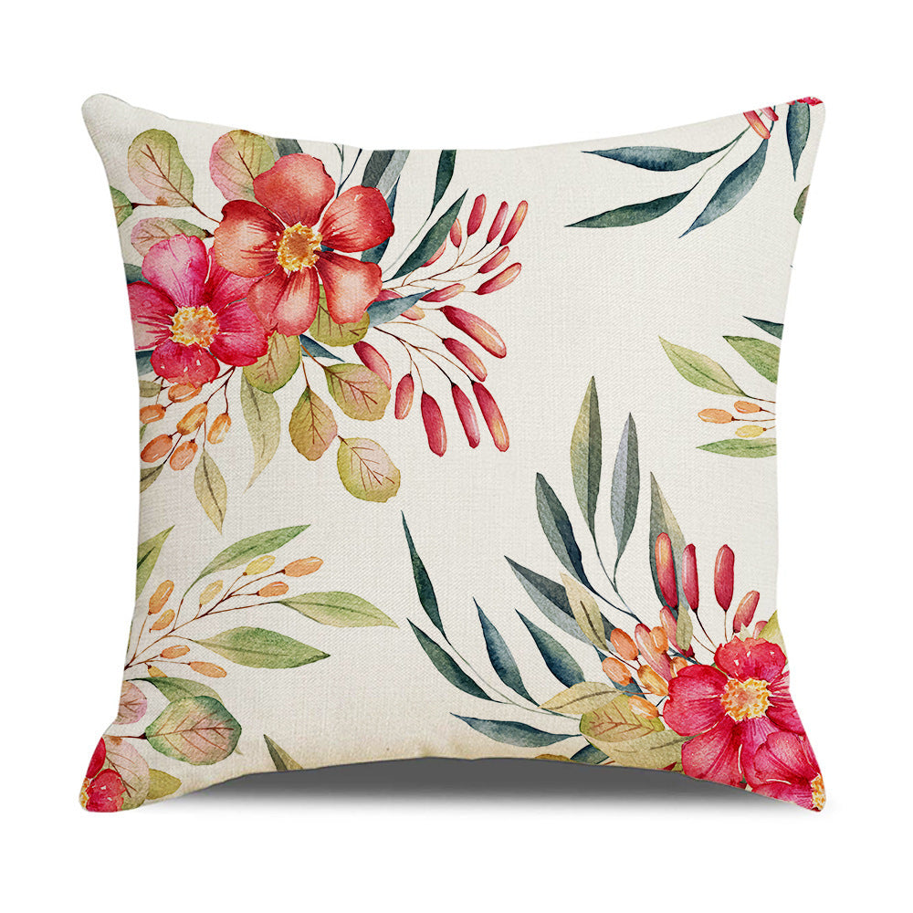 Household Floral Throw Pillowcase