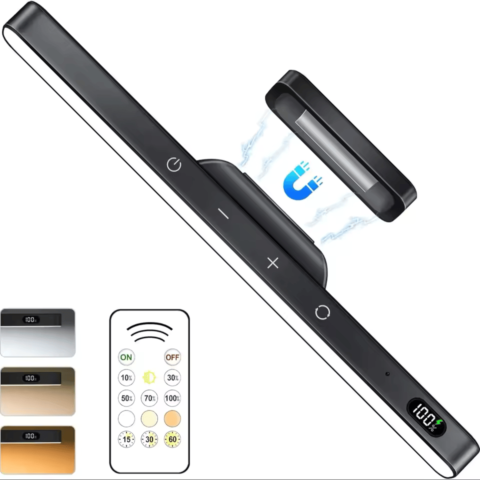 Rechargeable Dimmable LED Mirror Light – 3 Colors, 5 Brightness Levels, Magnetic & Touch-Control