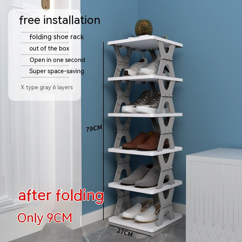 Plastic Installation Folding Shoe Cabinet