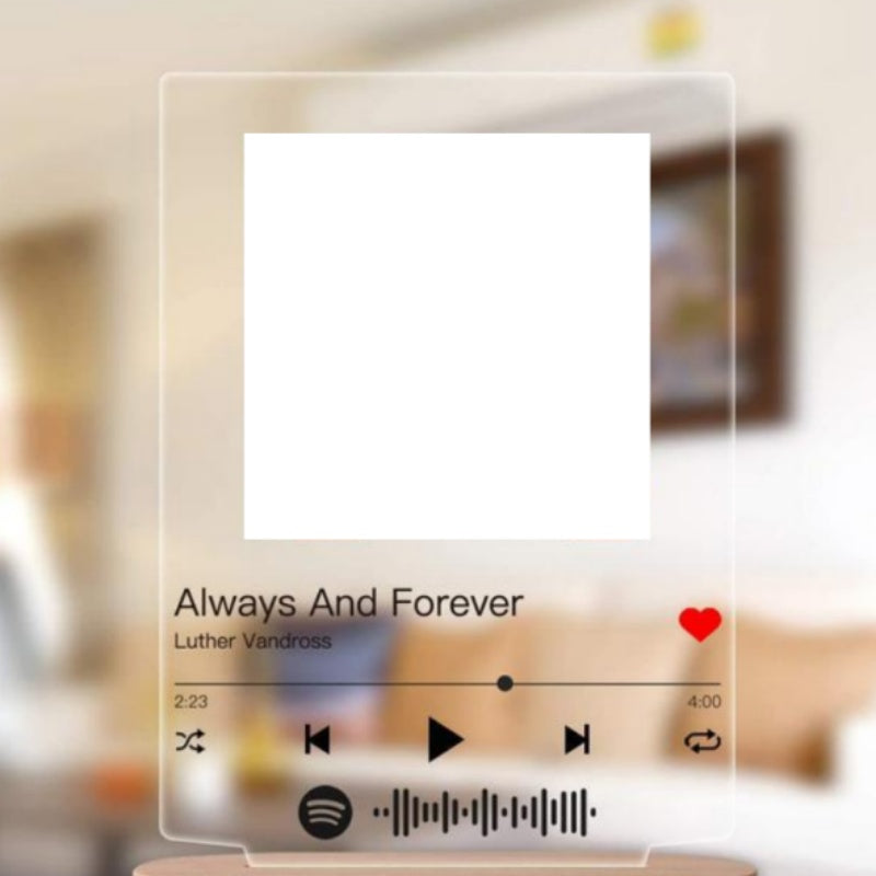 Налаштовуваний фотоальбом з обкладинкою для музичного альбому, нічник, різьблене ім'я, фоторамка з піснею