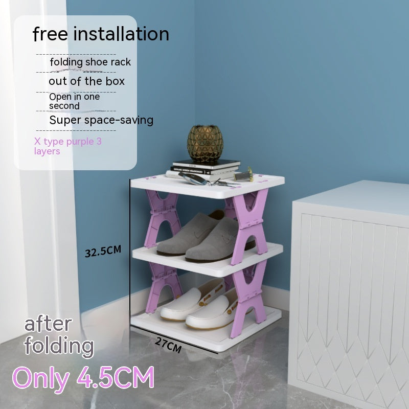 Plastic Installation Folding Shoe Cabinet