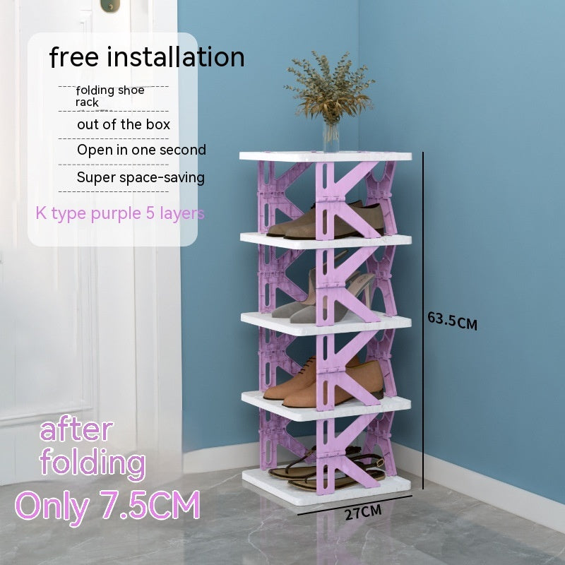 Plastic Installation Folding Shoe Cabinet